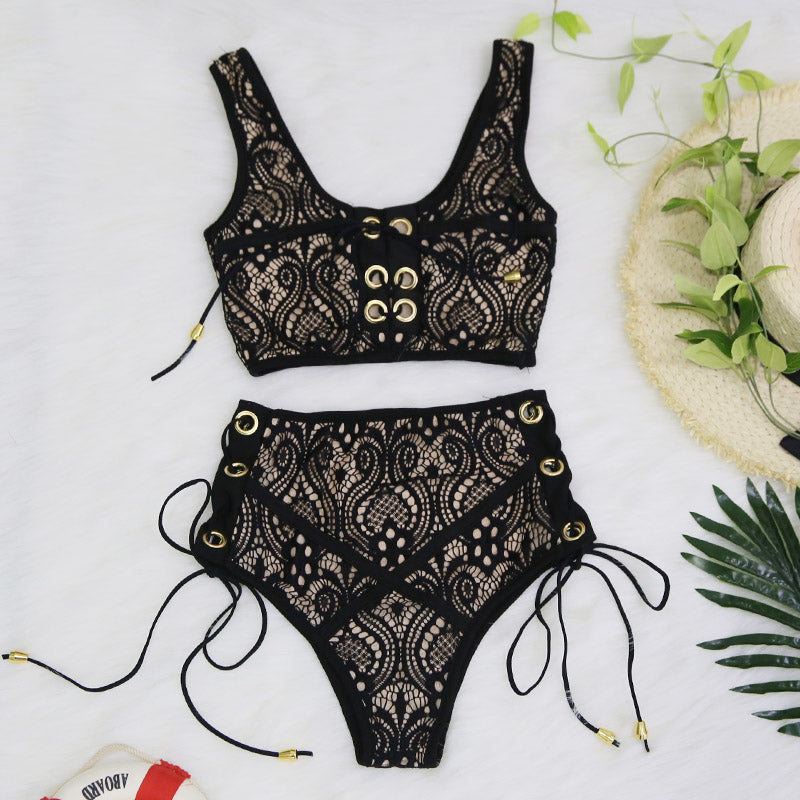 BiBi Lace High Waist Bikini Set