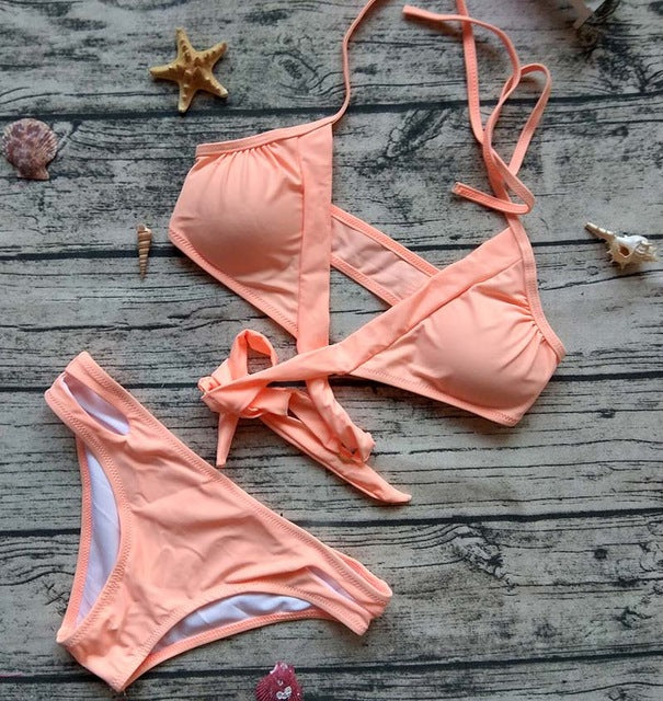 Baby Pink Low Waist Bikini Set